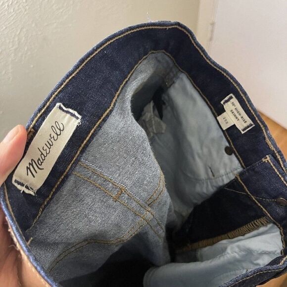 MADEWELL 10" High-Rise Skinny Jeans in Lucille Wash Dark blue denim size 25S - Picture 7 of 8